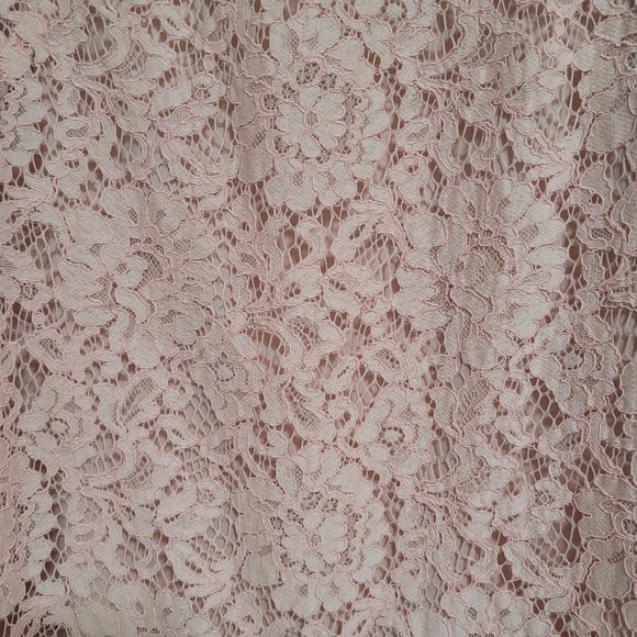 LOFT Ann Taylor Pink Lace Cami Slip Short Sleeve Dress Size 6 - Picture 2 of 8